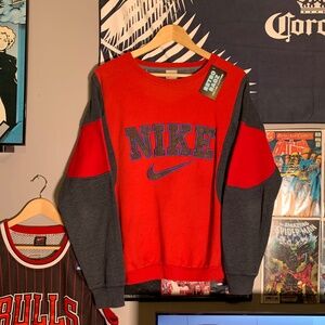 Nike Red and Gray Crewneck Sweater